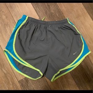 Medium Gray, Green, and Blue Nike Shorts